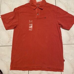 - NWT IZOD red men Polo shirt size L
